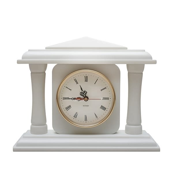 Reloj de mármol blanco Macael neoclásico