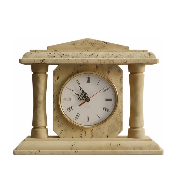 Reloj de piedra travertino neoclásico