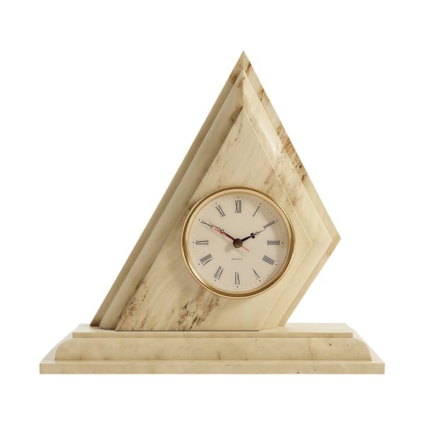 Reloj de sobremesa en piedra travertino