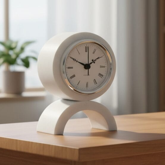 Reloj Circular de mármol blanco Macael