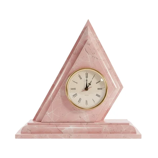 reloj-triangulo-mármol-rosa-Muro Artesanía 3