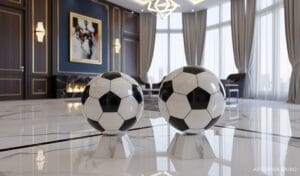 Balón de fútbol de mármol