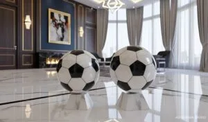 Balón de fútbol de mármol