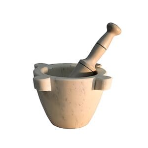 Mortero de mármol para cocina
