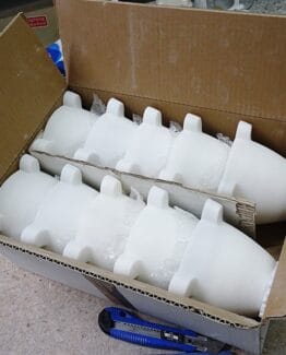 Caja 10 unidades mortero mármol blanco 14cm