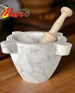 Mortero mármol de Carrara de 17 cm. fabricado por Artesanía Muro