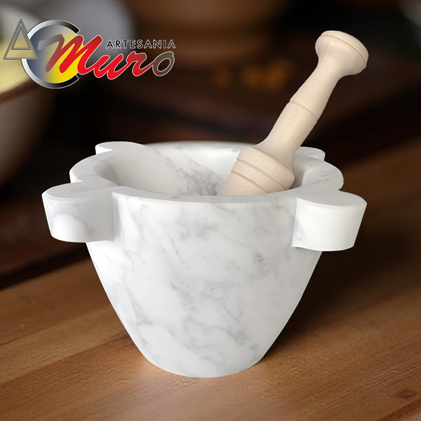 Mortero 17 cm mármol italiano de Carrara