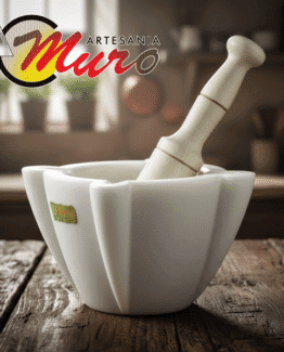 Mortero-de-mármol-blanco-Macael-de-14CM-Pieza by Artesanía Muro