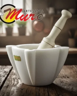 Mortero-de-mármol-blanco-Macael-de-14CM-Pieza by Artesanía Muro
