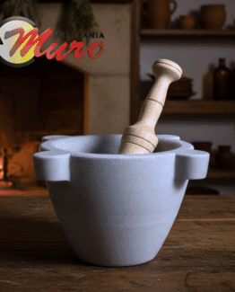 Mortero mármol gris Macael de 17CM