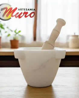 Mortero de mármol blanco Macael de 12CM by Muro Artesanía