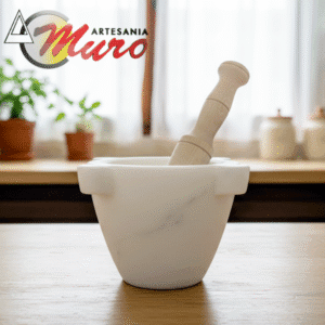 Mortero de mármol blanco Macael de 12CM by Muro Artesanía